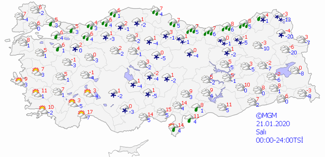 5 günlük 20 - 24 Ocak meteoroloji hava durumu tahmini - Resim: 1