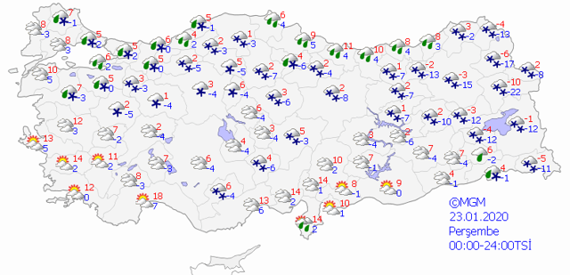 5 günlük 20 - 24 Ocak meteoroloji hava durumu tahmini - Resim: 3