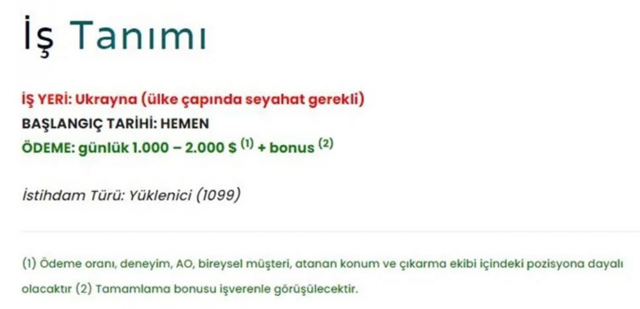 Günlük 2000 dolara kelle avcısı aranıyor! Ukrayna'da görev yapacak işte şartları - Resim: 0