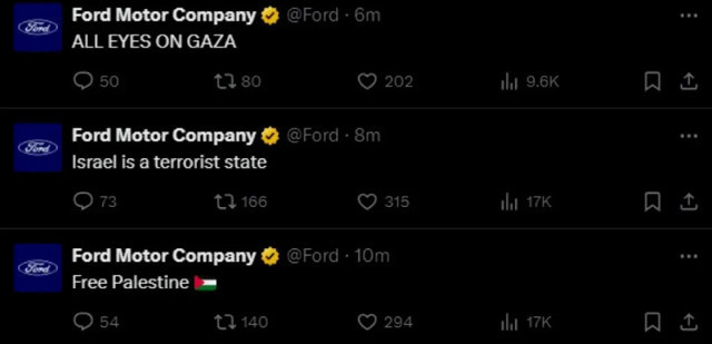 Ford'un İsrail paylaşımları olay oldu! Hemen silindi - Resim: 0