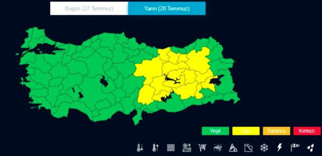 Meteorolojiden 16 il için sarı kodlu uyarı - Resim: 0