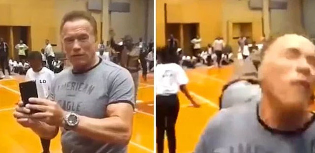 Arnold Schwarzenegger'e uçan tekmeli saldırı! Her şey bir anda oldu - Resim: 0