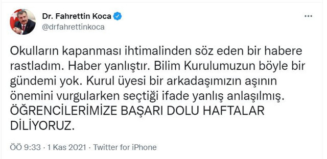 Sağlık Bakanı Fahrettin Koca'dan açıklama! Bilim Kurulu üyesi okullar kapanacak demişti - Resim: 0