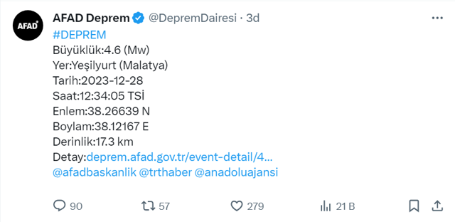 Malatya'da deprem oldu! Çevre iller de sallandı! AFAD'dan açıklama var... - Resim: 0