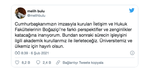 Boğaziçi Üniversitesi’nde iki yeni fakülte kurulması kararı! İşte Melih Bulu’dan ilk yorum - Resim: 0