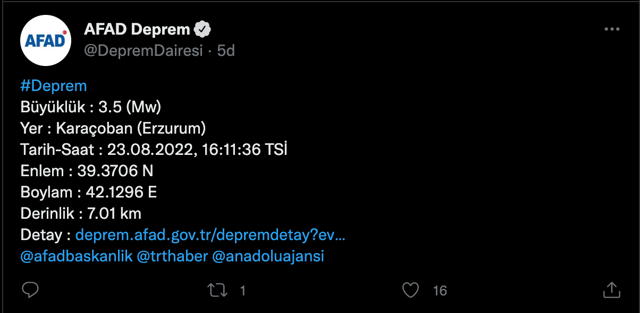Erzurum'da deprem oldu! AFAD'dan son dakika açıklama geldi - Resim: 0