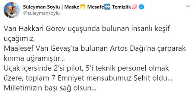 Van'da keşif uçağı düştü! 7 şehidimiz var - Resim: 1