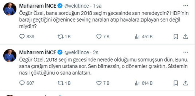 Muharrem İnce'den Özgür Özel'e seçim gecesi cevabı - Resim: 0