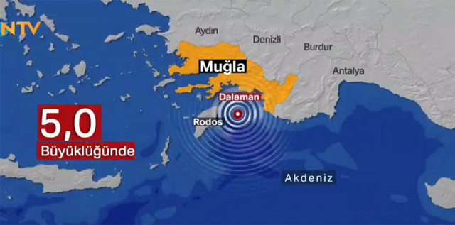 Akdeniz'de 5 büyüklüğünde deprem tüm Ege'de hissedildi Fethiye'de panik - Resim: 0