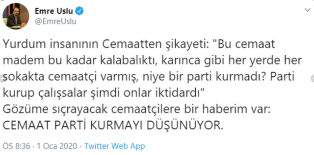 Emre Uslu FETÖ'nün yeni Türkiye planını açık etti! Parti kuruyorlar - Resim: 0