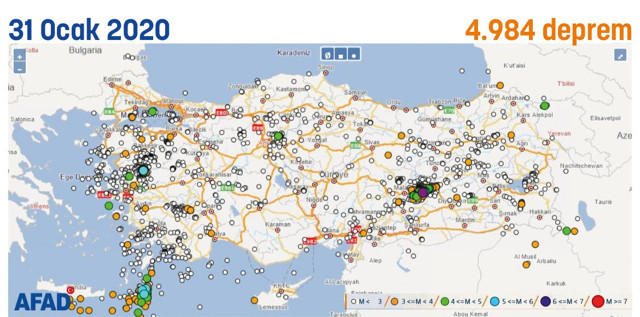 AFAD'dan tüyler ürperten deprem haritası! Türkiye'de 10 ayda 20 bine yakın deprem oldu - Resim: 0