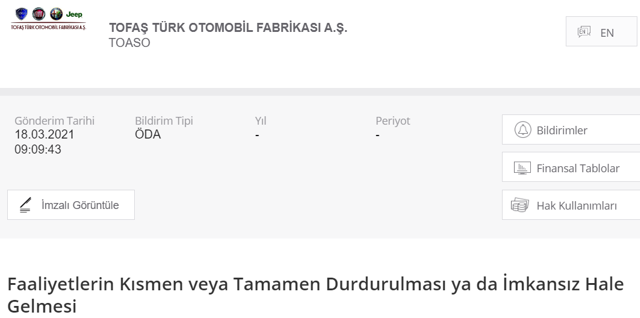 Oyak'tan sonra otomotiv devi Tofaş da üretime 2 hafta ara veriyor! İşte kararın nedeni - Resim: 0