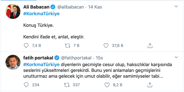 Ali Babacan #KorkmaTürkiye dedi Fatih Portakal'ın cevabı olay oldu - Resim: 0