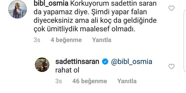 Sadettin Saran, Ali Koç'a rakip mi oluyor? Başkanlık yorumuna olay yanıt - Resim: 0
