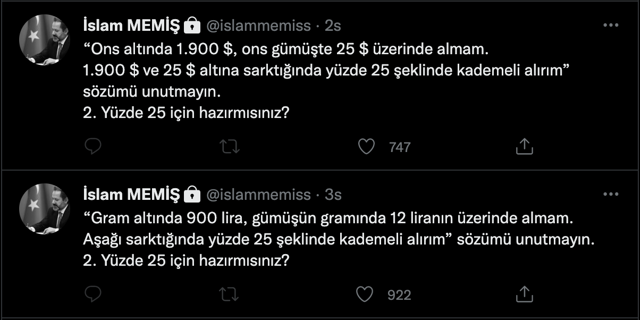 'Bu fiyattan altın almam' diyen İslam Memiş fiyat verdi! 'Altın almak için hazır olun' - Resim: 0