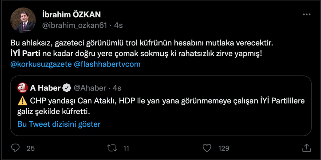 İYİ Parti'den Can Ataklı'ya 's..tirin gidin' cevabı: Ahlaksız, gazeteci görünümlü trol - Resim: 0