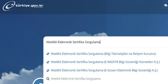 Nitelikli Elektronik Sertifika Sorgulama"