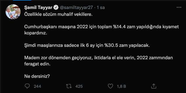 Şamil Tayyar'dan emekli milletvekili maaşlarına düşük zam tepkisi! 'Gelin tüm zamları sıfırlayalım' - Resim: 1