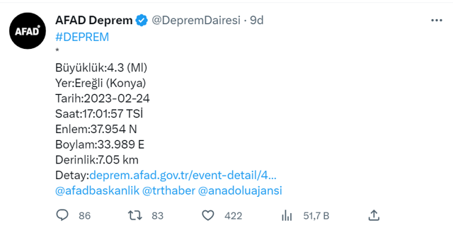 Konya'da deprem oldu! AFAD'dan son dakika açıklama var - Resim: 0