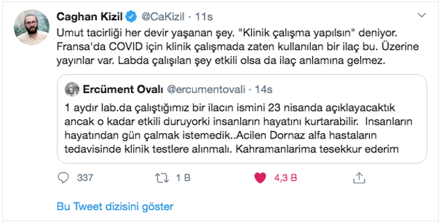 Bilim Kurulu Üyesi Alpay Azap Ercüment Ovalı'nın 'buldum' dediği ilaç için ne dedi - Resim: 1