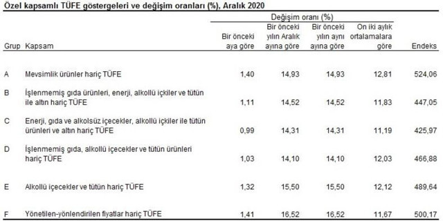 2020 Aralık ayı enflasyon rakamları açıklandı! Enflasyon memur ve emekli zammını belirledi - Resim: 4