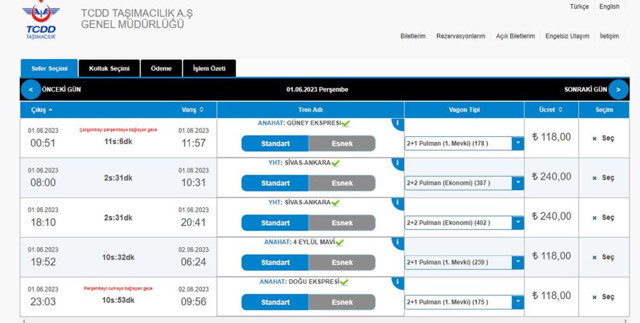 Ankara-Sivas YHT bilet fiyatları belli oldu - Resim: 0