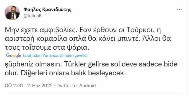 Yunan siyasetçiler iyice küstahlaştı: Balıklara yem yapacağız! - Resim: 0
