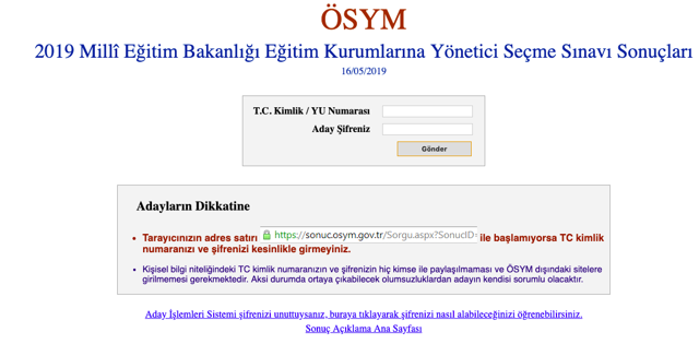 EKYS sonuçları sorgulama Müdür Yardımcılığı sınav sonuç bilgisi - Resim: 0