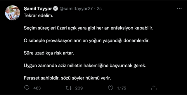 Şamil Tayyar'dan bomba 'erken seçim' çıkışı! 'Süre uzadıkça risk artar...' - Resim: 0