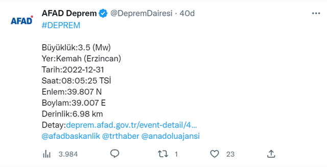 Erzincan'da deprem oldu! AFAD'dan son dakika açıklaması var - Resim: 0