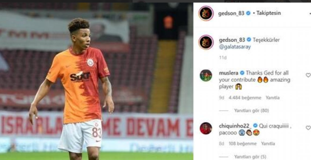 Gedson Fernandes'den Galatasaray'a veda mesajı - Resim: 0