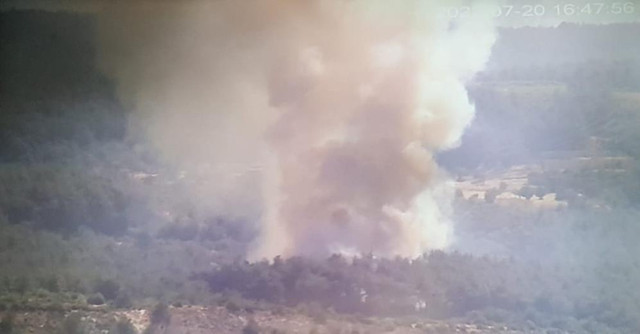 İzmir Buca'da orman yangını çıktı rüzgarla birlikte büyüyor yerleşim yerine yakın - Resim: 0
