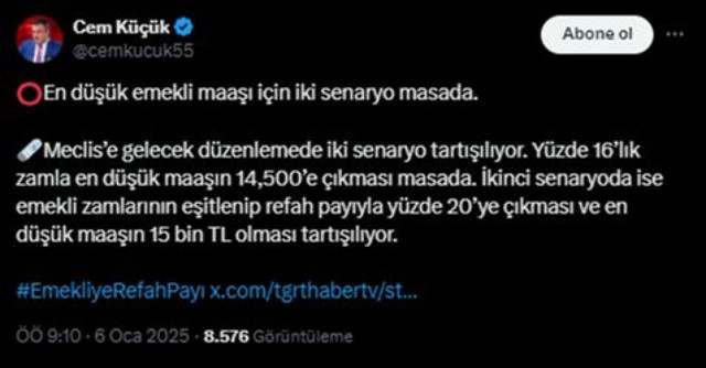 En düşük emekli maaşı için iki senaryo masada! Cem Küçük o rakama işaret etti - Resim: 0