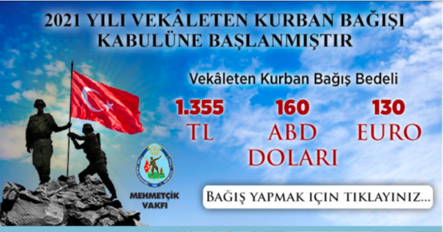 Mehmetçik vakfı kurbanlık bağış 2021 fiyatları güncel liste - Resim: 0