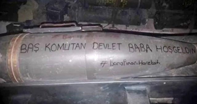 Barış Pınarı Harekatı'nda bombanın üzerine Bahçeli'nin adını yazdılar - Resim: 0