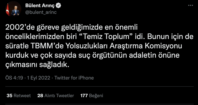 "AK Parti bu değildir" diyen Bület Arınç'tan yolsuzluk çıkışı: İktidarı zırh edinenler adalete teslim edilmeli - Resim: 0
