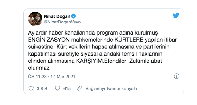 Nihat Doğan beklenmedik HDP açıklaması: Efendiler, zulümle abat olunmaz - Resim: 0