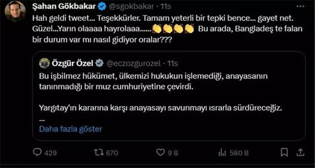 Şahan Gökbakar, Özgür Özel'le dalga geçti! 'Kartona yazsınlar sizinkiler...' - Resim: 1