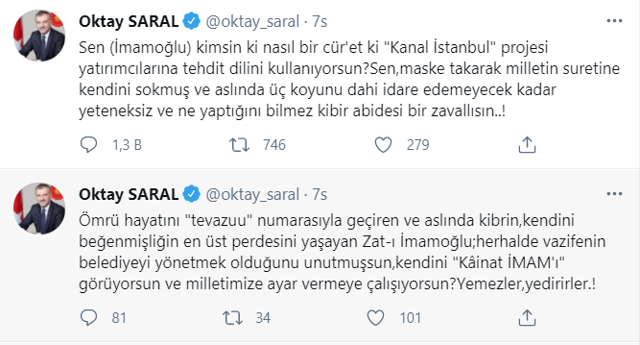 Erdoğan'ın Başdanışmanı Oktay Saral'dan Ekrem İmamoğlu'na olay sözler - Resim: 0