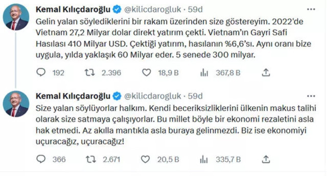 Kılıçdaroğlu'ndan 300 milyar dolar paylaşımı! Vietnam’ı örnek gösterdi: "Biz ekonomiyi uçuracağız" - Resim: 1