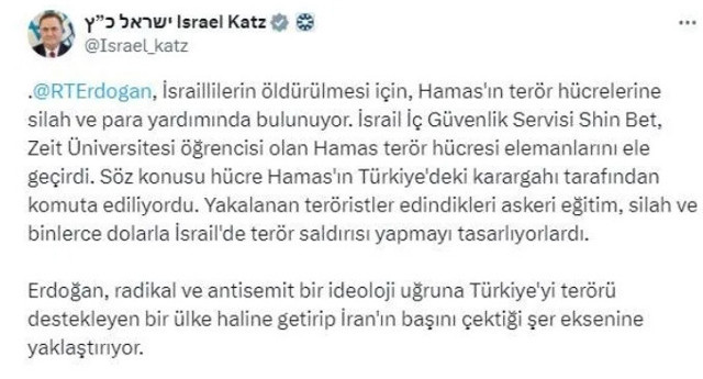 İsrail Dışişleri Bakanı'nın çirkin paylaşımına Dışişleri Bakanlığı'ndan tokat gibi yanıt - Resim: 0