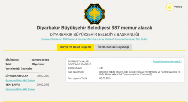 Senir Belediyesi memur alımı başvuru sayfası-2019 - Resim: 0