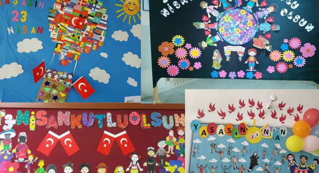 23 Nisan pano süsleme örnekleri Atatürk ve Türk Bayrağı süslemesi - Resim: 0