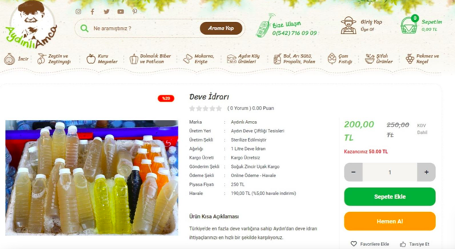 Diyanet sahih değil cehalettir demişti ancak internetten deve idrarı satışa çıktı - Resim: 0