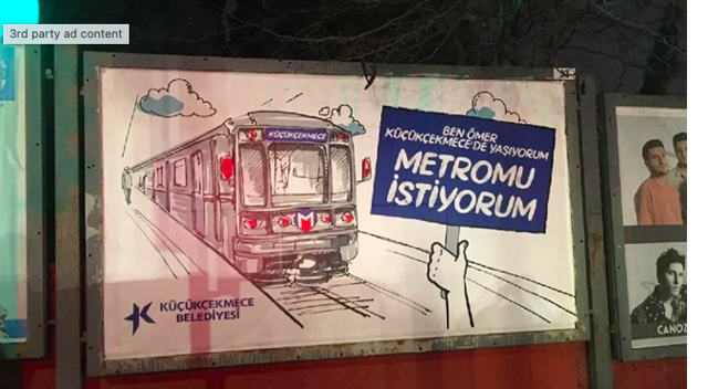 CHP'li belediyeler metro için afiş astırdı: Metroma engel olma - Resim: 0