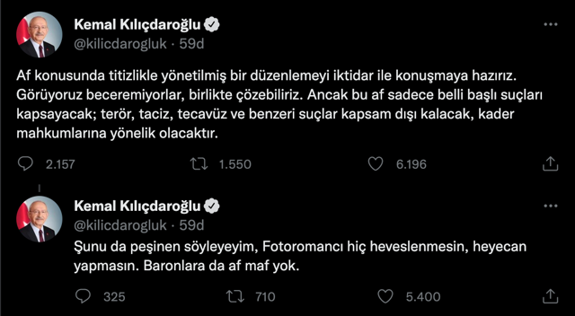 Kemal Kılıçdaroğlu'ndan 'af' çağrısı! 'Kader mahkumları' için af pazarlığına hazırız - Resim: 0