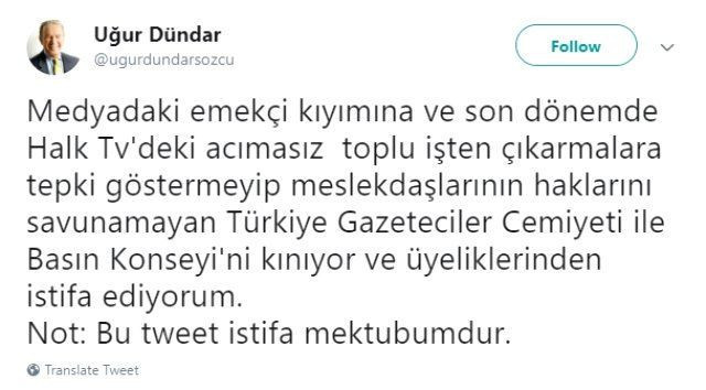 Uğur Dündar, istifa etti - Resim: 2