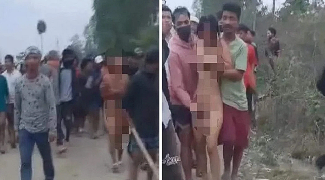 Tam anlamıyla rezalet! Kadınları çırılçıplak soyup sürüklediler - Resim: 0