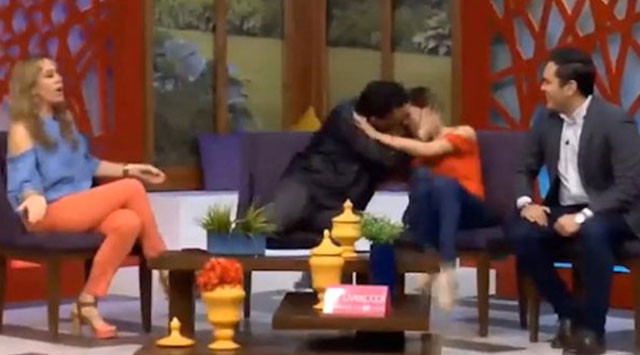 Canlı yayında sunucunun dudağına yapışan milletvekili ülkede infial yarattı!  - Resim: 1