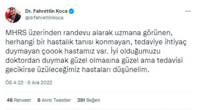 Bakan Koca’dan hastane randevularıyla ilgili çağrı! Tedavisi gecikirse... - Resim: 0